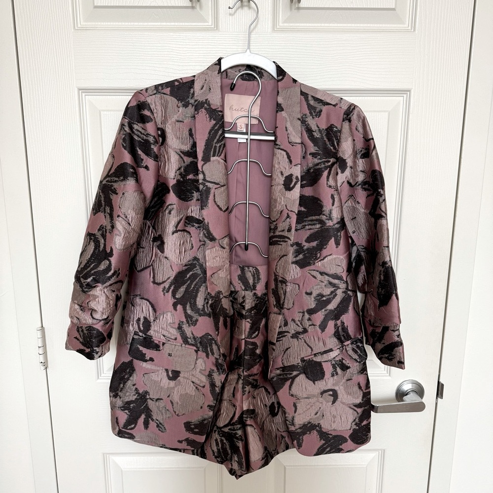Hutch/Anthropologie 2 Piece Short Suit Mauve/Silver/Black Size Small/Medium